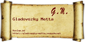 Gladovszky Metta névjegykártya